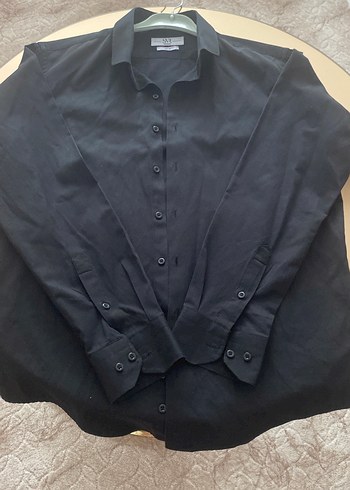 Siyah Keten Erkek Gömlek Uzun Kollu - Görsel 6