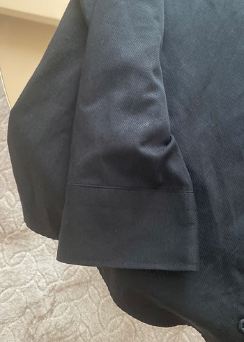 Siyah Keten Erkek Gömlek Uzun Kollu - Görsel 5