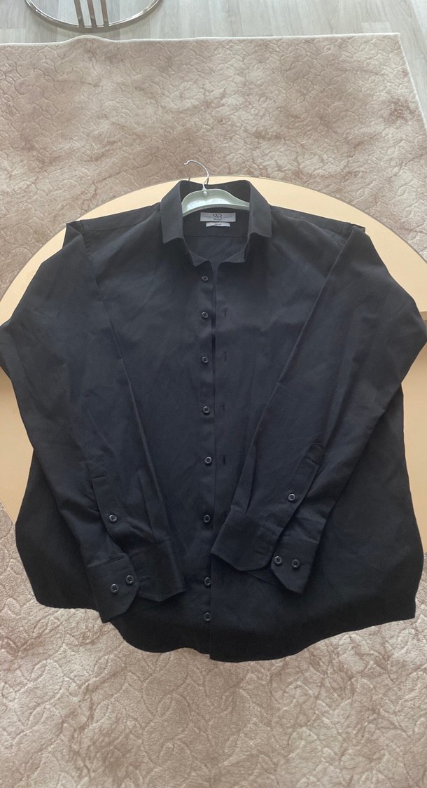 Siyah Keten Erkek Gömlek Uzun Kollu - Görsel 2