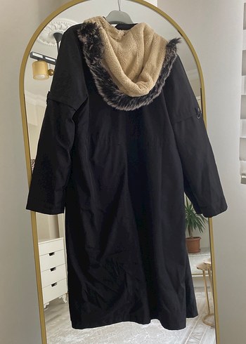 Düğmeli Siyah Uzun Kadın Ceket - Görsel 4