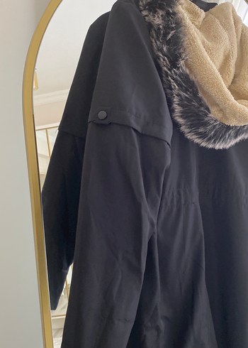 Düğmeli Siyah Uzun Kadın Ceket - Görsel 5