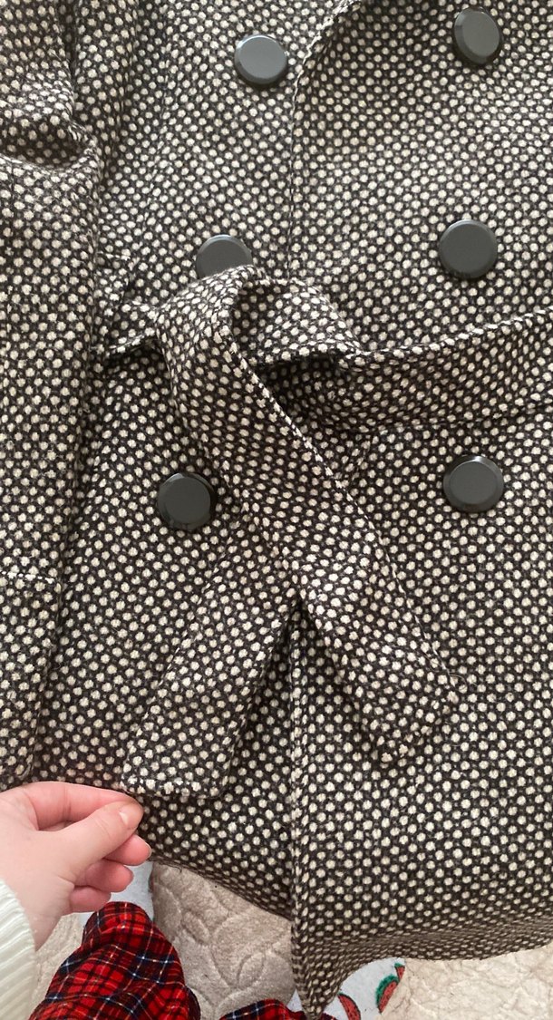 Düğmeli Midi Gri Kadın Kaban - Görsel 3