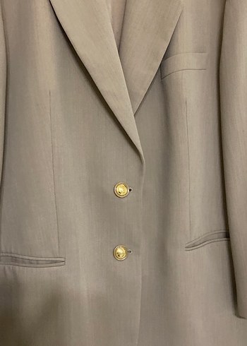 Bej Düğmeli Kadın Blazer Ceket - Görsel 4