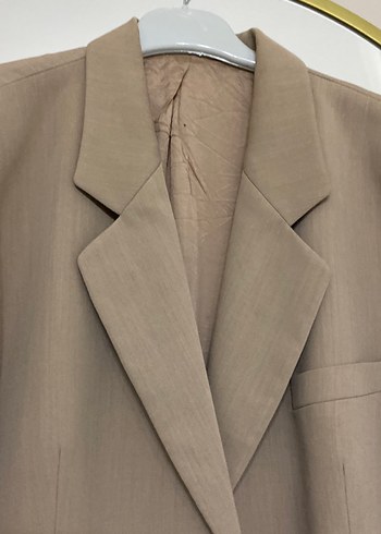 Bej Düğmeli Kadın Blazer Ceket - Görsel 5