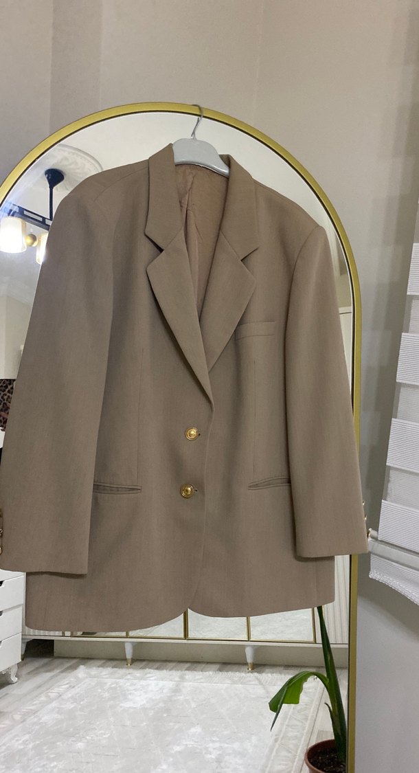 Bej Düğmeli Kadın Blazer Ceket - Görsel 2