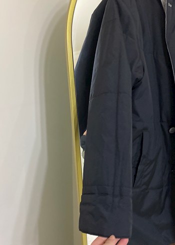 Düğmeli, Midi Boy, Gri Erkek Kaban - Görsel 3