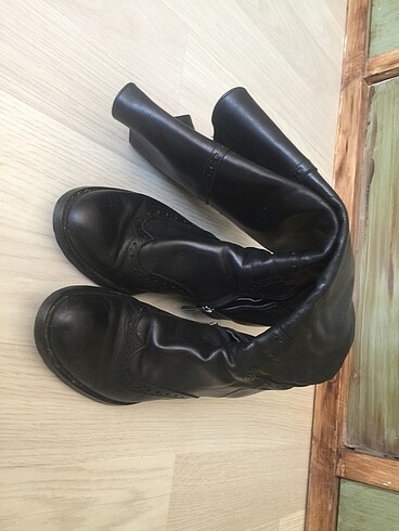 Hakiki deri uzun çizme