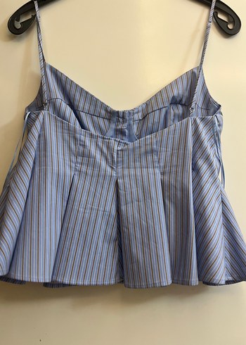m Beden mavi Renk Mavi Çizgili Kadın Denim Büstiyer