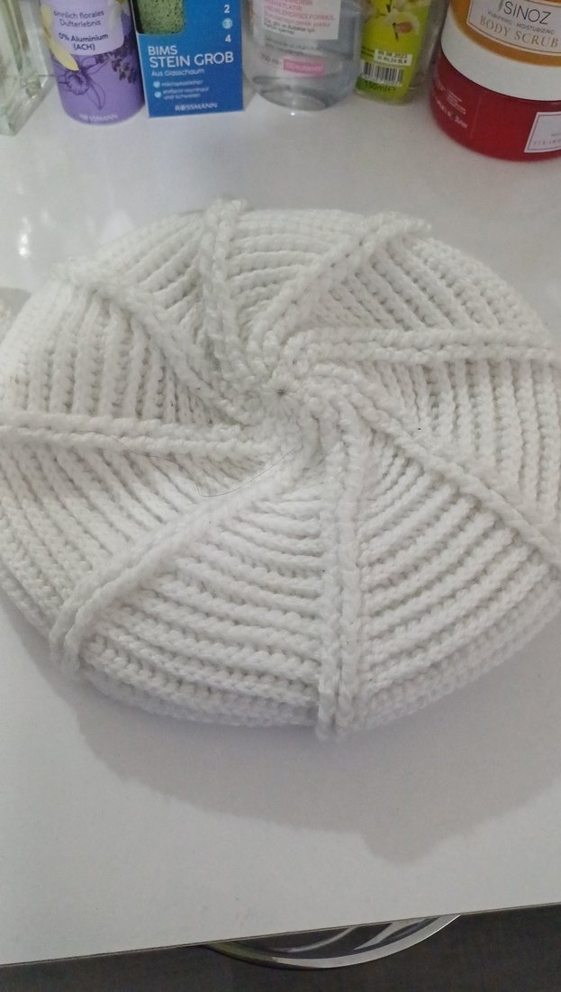 Beyaz Örgü Kadın Bere ve eldiven set - Görsel 2