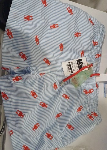 Düğmeli Mini Erkek  Çocuk Mavi Desenli Mayo 12-13 Yaş - Görsel 3