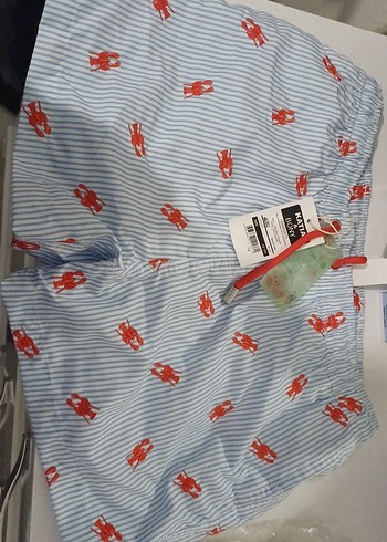 Düğmeli Mini Erkek  Çocuk Mavi Desenli Mayo 12-13 Yaş - Görsel 2