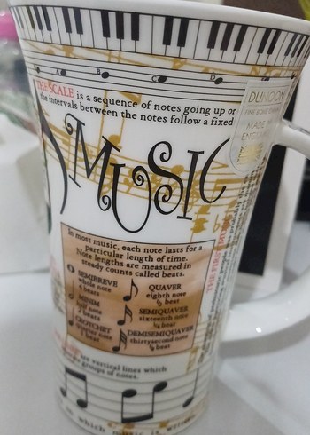 Müzik Temalı Renkli Nota Desenli Kupa - Görsel 2