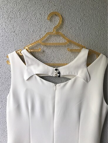 xl Beden beyaz Renk Klasik şık Beyaz astarlı elbise