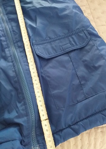 Erkek Çocuk Parlak Mavi Kapüşonlu Mont - Görsel 6