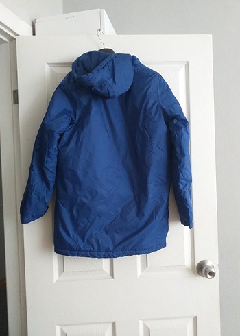 Erkek Çocuk Parlak Mavi Kapüşonlu Mont - Görsel 7