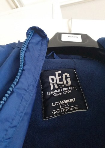 Erkek Çocuk Parlak Mavi Kapüşonlu Mont - Görsel 4