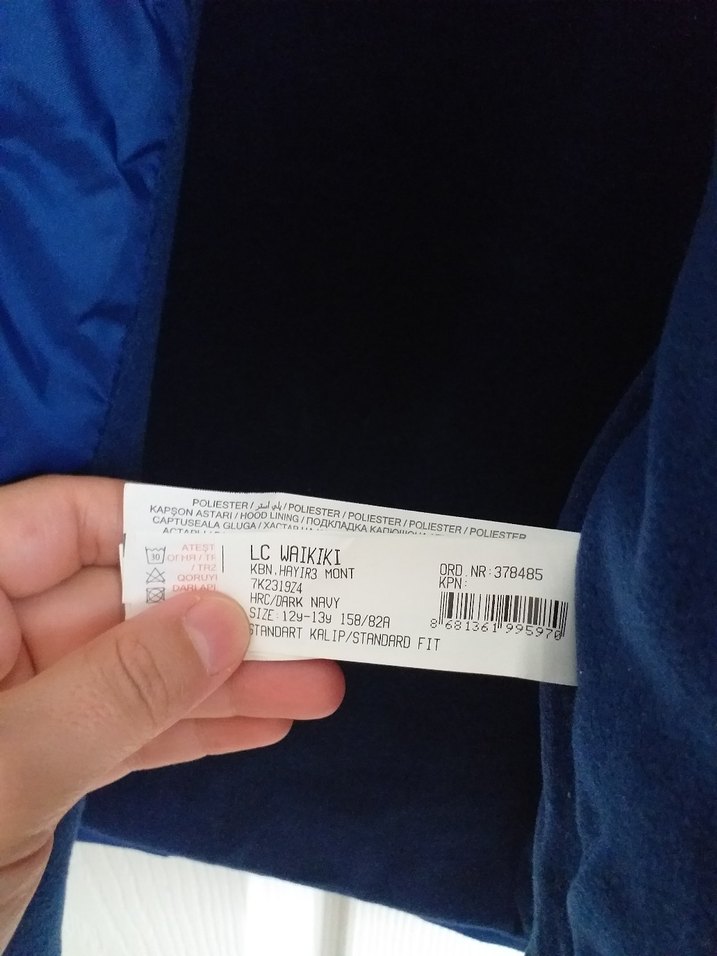 Erkek Çocuk Parlak Mavi Kapüşonlu Mont - Görsel 3