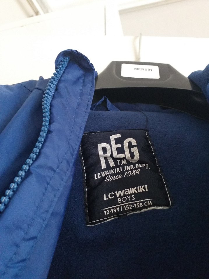 Erkek Çocuk Parlak Mavi Kapüşonlu Mont - Görsel 4