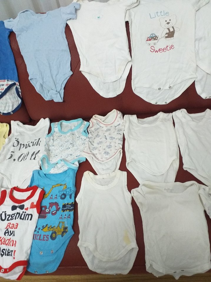 Beyaz Pamuklu Erkek Bebek Kısa Kollu Body - Görsel 5