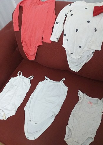 3 Ay Beden kırmızı Renk Kolsuz Kırmızı Bebek Body