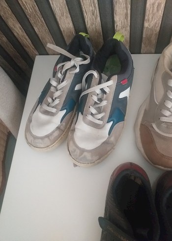 36 Beden kahverengi Renk Kahverengi ve Gri Erkek Çocuk Spor Ayakkabısı