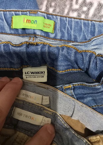 10 Yaş Beden Erkek Çocuk Çok Renkli Kemerli Denim Pantolon