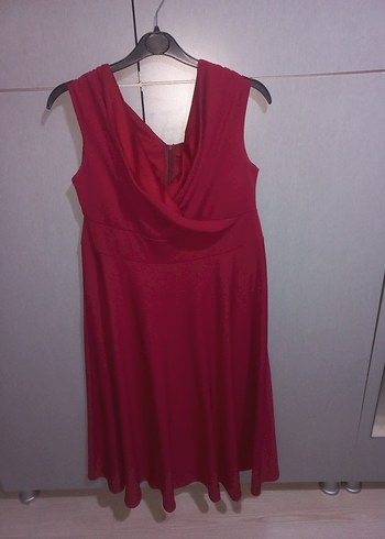 mor Drapeli V Yakalı diz altı elbise - Görsel 3