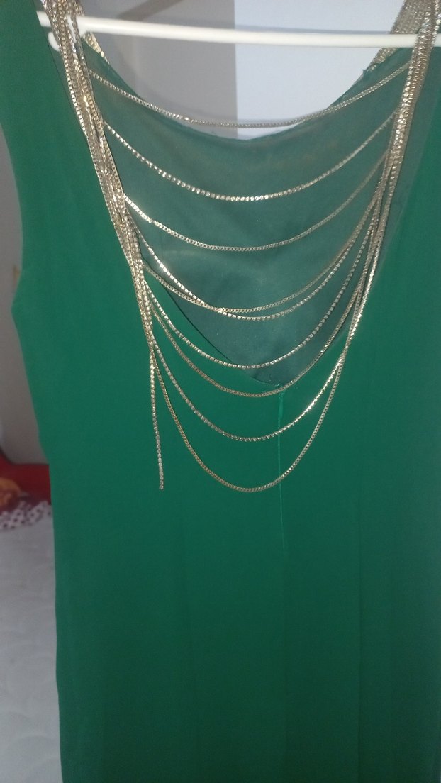 Altın Renkli Drapeli Kadın Vücut Zinciri - Görsel 5