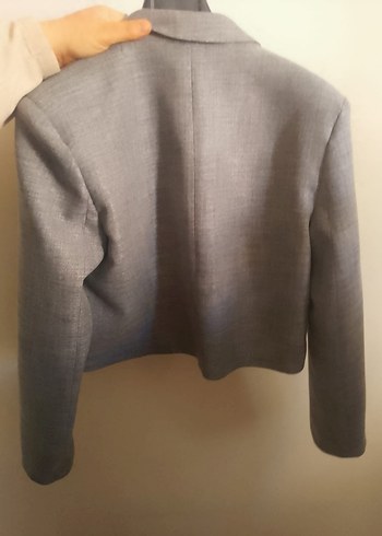 Gri Düğmeli Kadın Blazer Ceket - Görsel 2