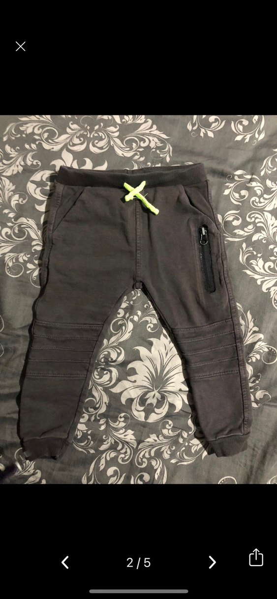 Gri Erkek Çocuk Fermuarlı Rahat Pantolon - Görsel 2