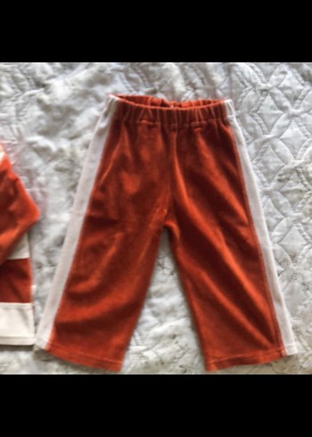 Turuncu Gri Kapüşonlu Fermuarlı Çocuk Takımı - Görsel 7