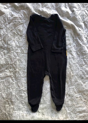 Siyah Batman Bebek Tulum, Uzun Kollu, Kemerli - Görsel 3