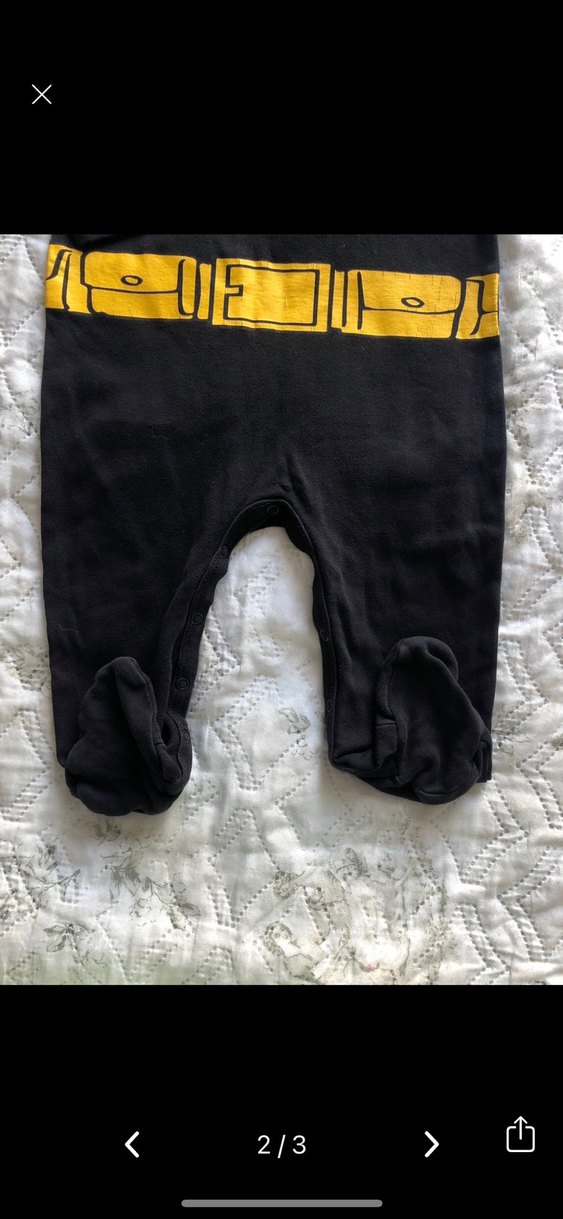 Siyah Batman Bebek Tulum, Uzun Kollu, Kemerli - Görsel 2