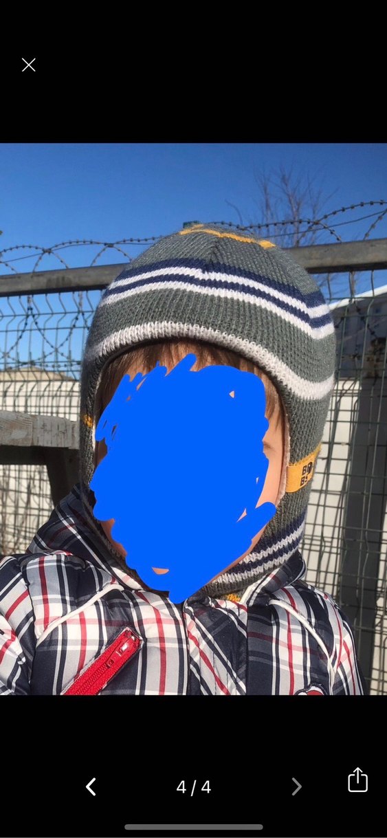 Erkek Çocuk Gri Çizgili Örgü Bere - Görsel 2