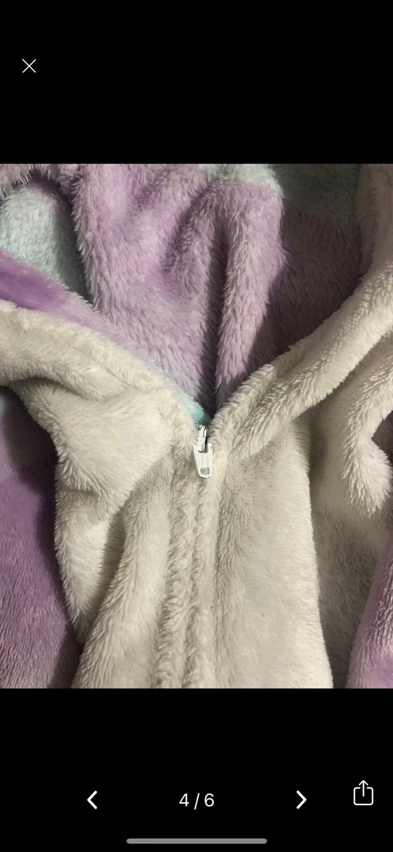 Kız Çocuk Mor Batik Desenli Peluş Tulum - Görsel 3