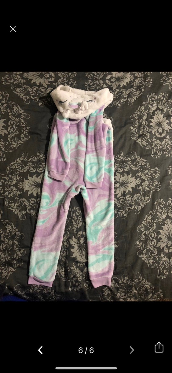 Kız Çocuk Mor Batik Desenli Peluş Tulum - Görsel 2