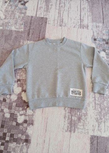 Gri Erkek Çocuk Sweatshirt Uzun Kollu