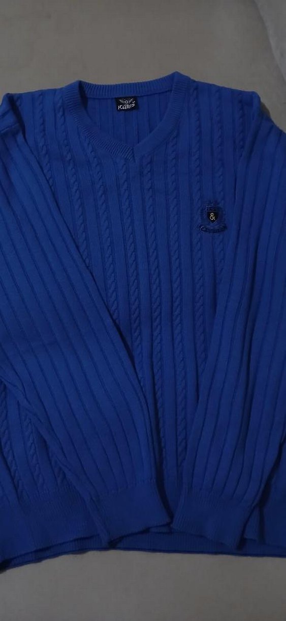 Mavi Örgü Erkek Kazak - Görsel 2