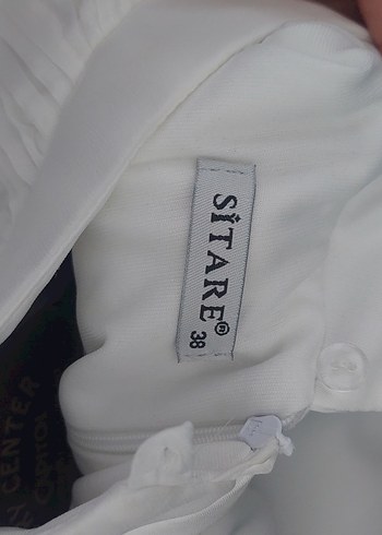 Beyaz Drapeli Uzun Kollu Uzun Abiye - Görsel 6