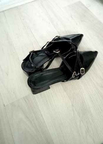 Siyah Rugan Tokalı Stiletto Kadın Ayakkabı - Görsel 2