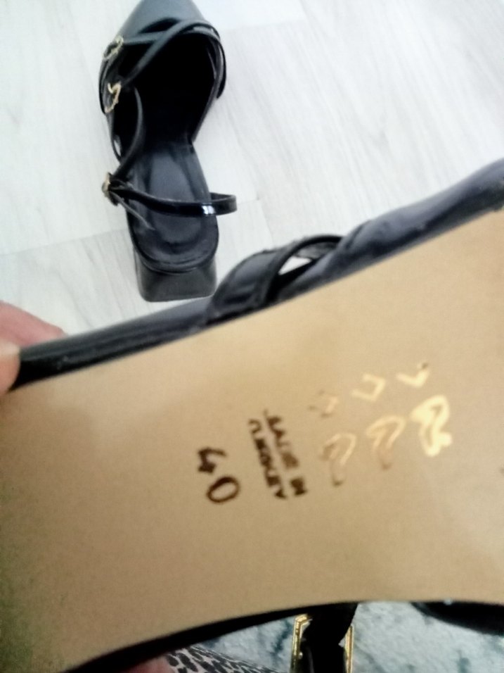 Siyah Rugan Tokalı Stiletto Kadın Ayakkabı - Görsel 4