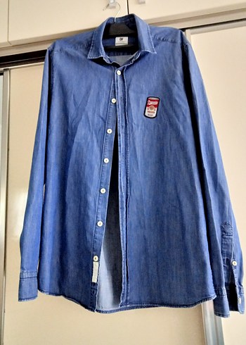 Erkek Mavi Denim Gömlek - Görsel 6