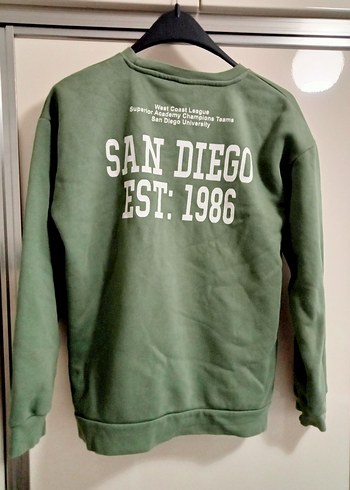 Yeşil Baskılı Kadın Sweatshirt erkek - Görsel 3