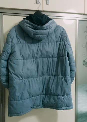 Gri Kapüşonlu Kadın Kışlık Mont erkek - Görsel 6