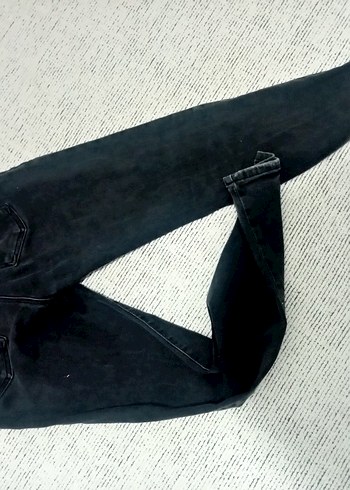 Kadın Siyah Kemerli Denim Jean - Görsel 2