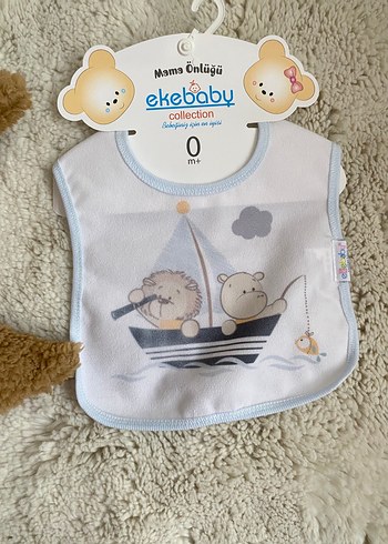 Ekebaby Pembe Baskılı Bebek Mama Önlüğü - Görsel 3