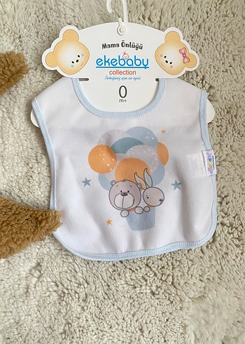 Ekebaby Pembe Baskılı Bebek Mama Önlüğü - Görsel 2