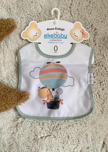 Ekebaby Pembe Baskılı Bebek Mama Önlüğü - Görsel 6