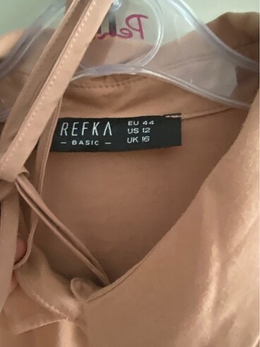 44 Beden turuncu Renk Belden bağlamalı refka gömlek