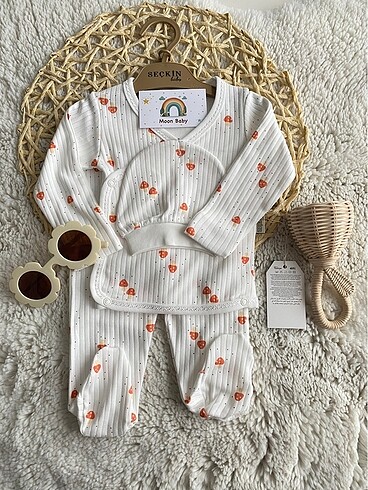 0 pamuk yenidoğan üçlü set